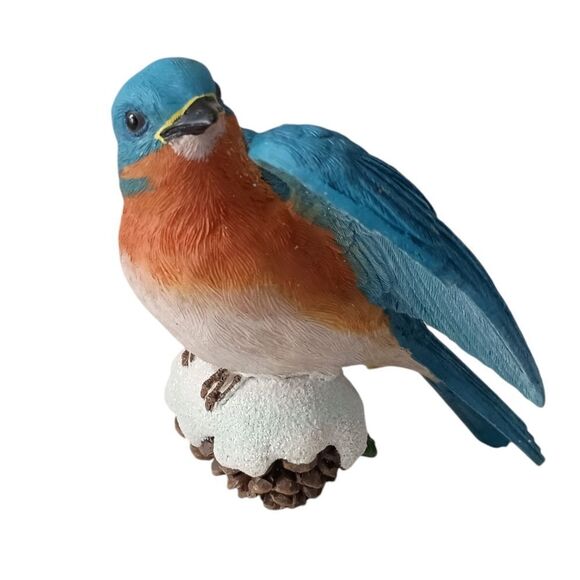 Bluebird On A Pinecone Ornament Danbury Mint Christmas Songbird Collection Bird. - Picture 3 of 16